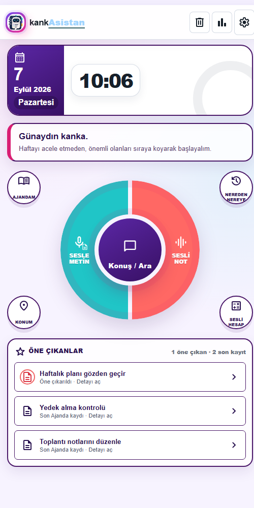 KankAsistan Klasik ana ekranı